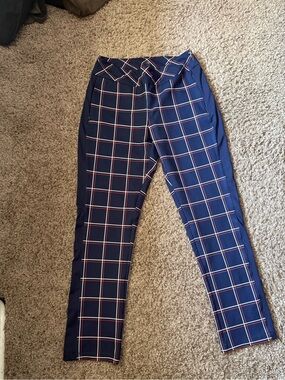 Tail Navy Plaid Golf Pants with White & Red Windowpane